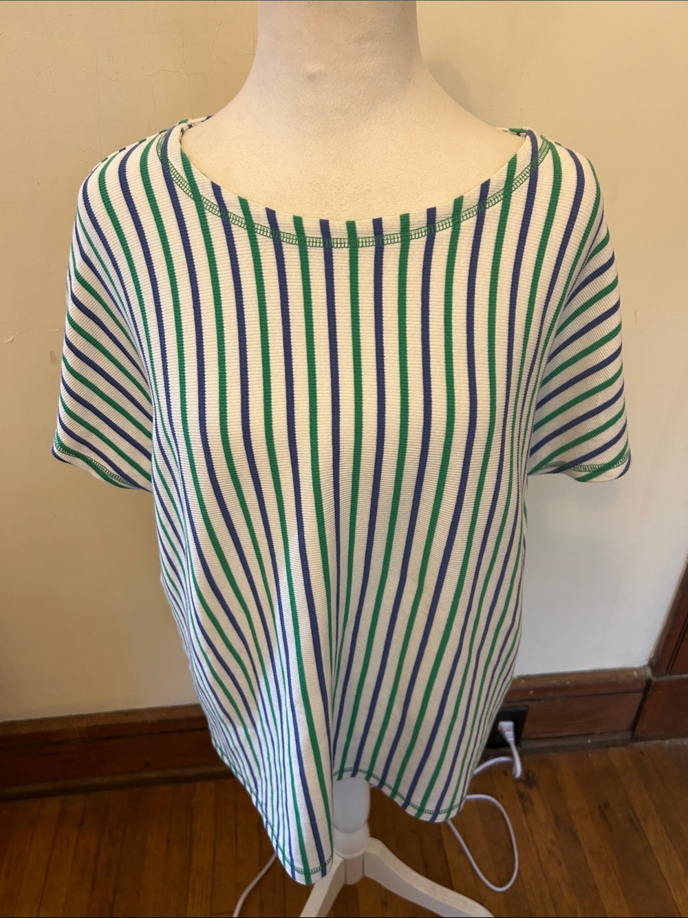 T by Talbots short sleeve striped tee shirt Size L EUC